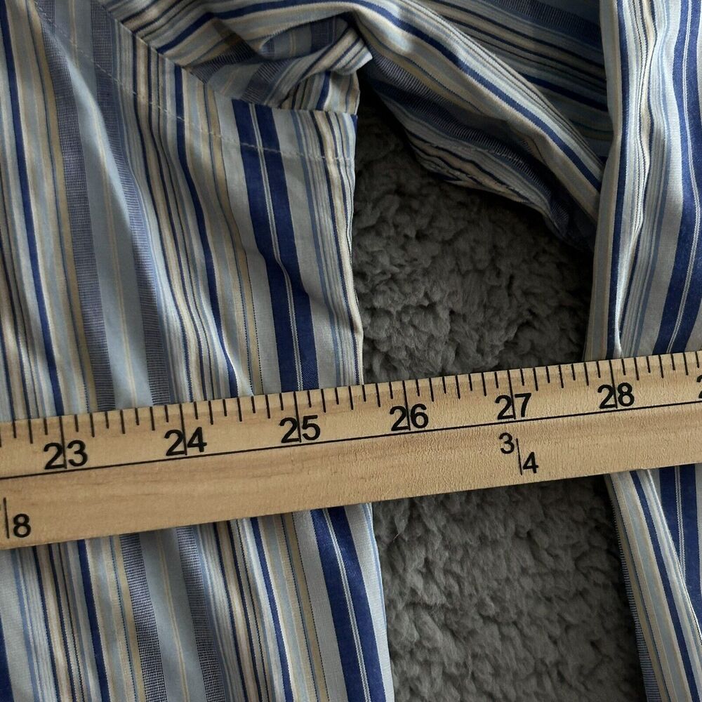 Banana Republic Mens Size XL Long Sleeve Button Down Stripe Blue White Preppy - Picture 10 of 16